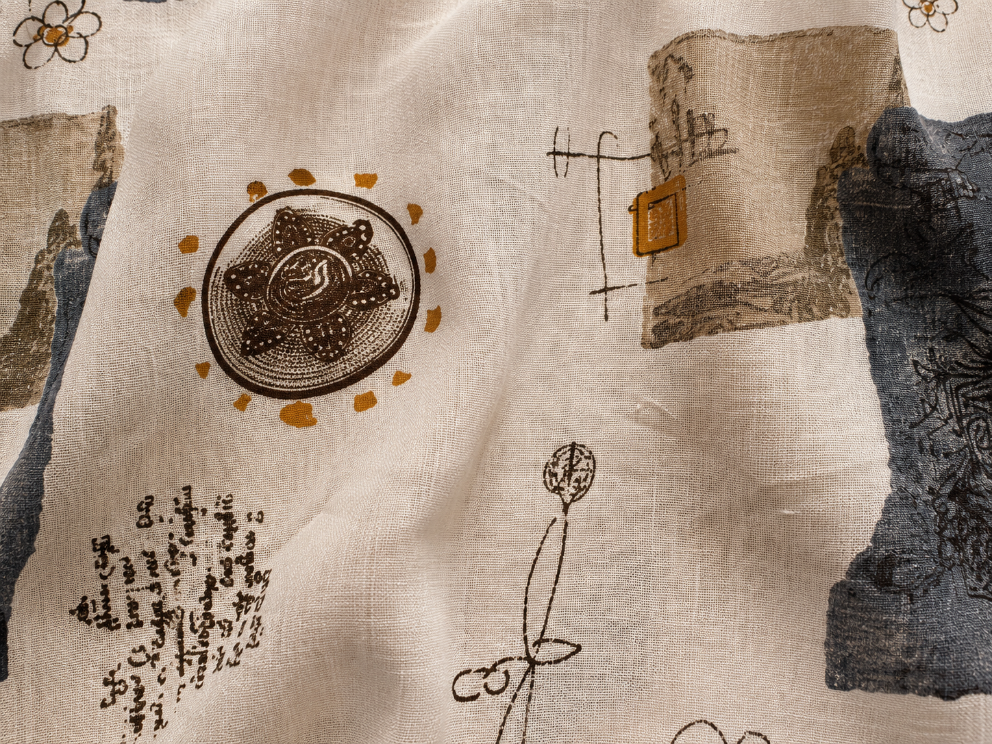 Vintage Linen Blend Long Sleeve Shirt - Detail