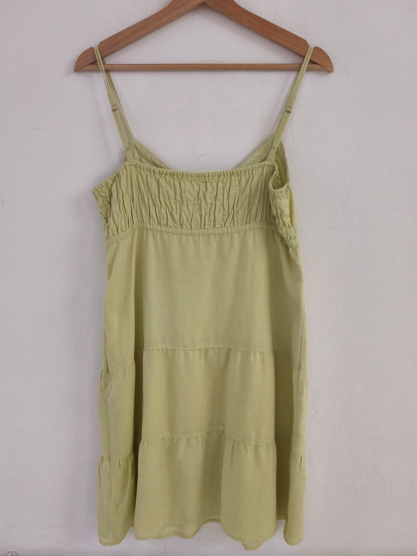 Esprit Light Lime Tiered Strap Dress - Back