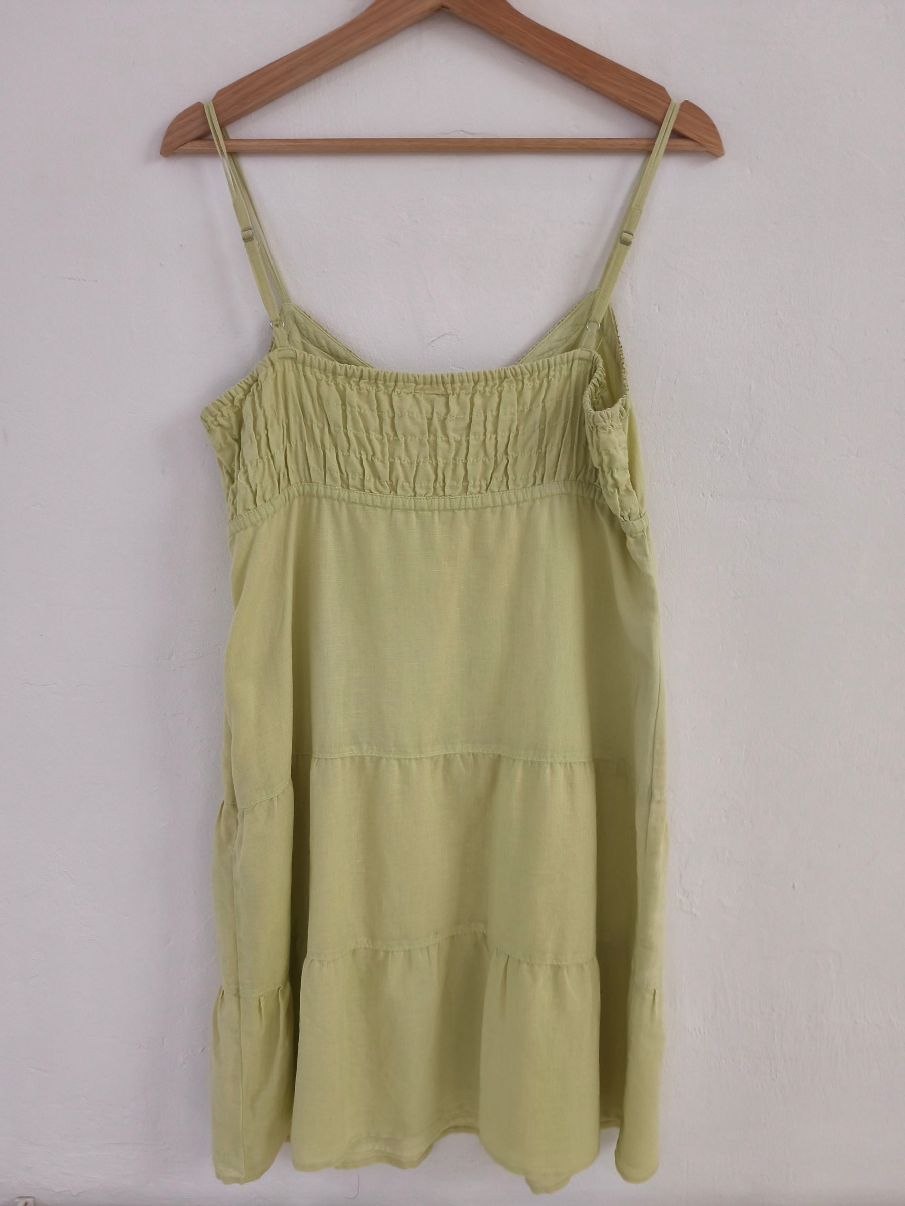 Esprit Light Lime Tiered Strap Dress - Back