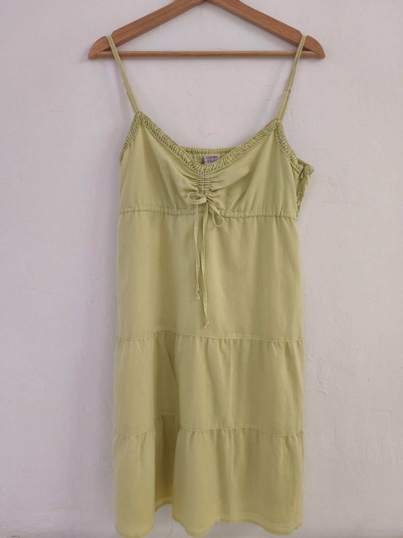 Esprit Light Lime Tiered Strap Dress - Front