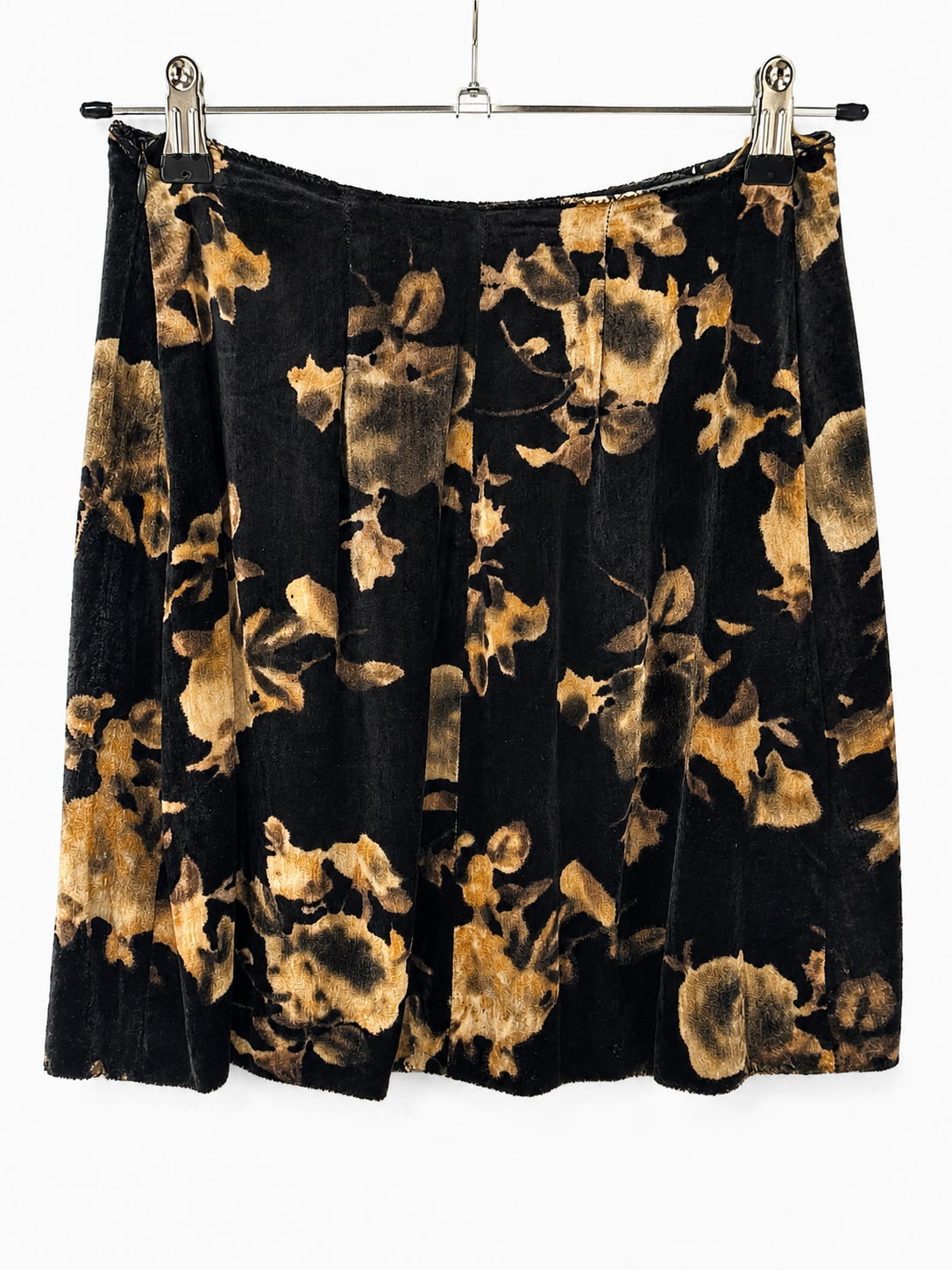 Mariella Burani Floral Velvet Mini Skirt - back