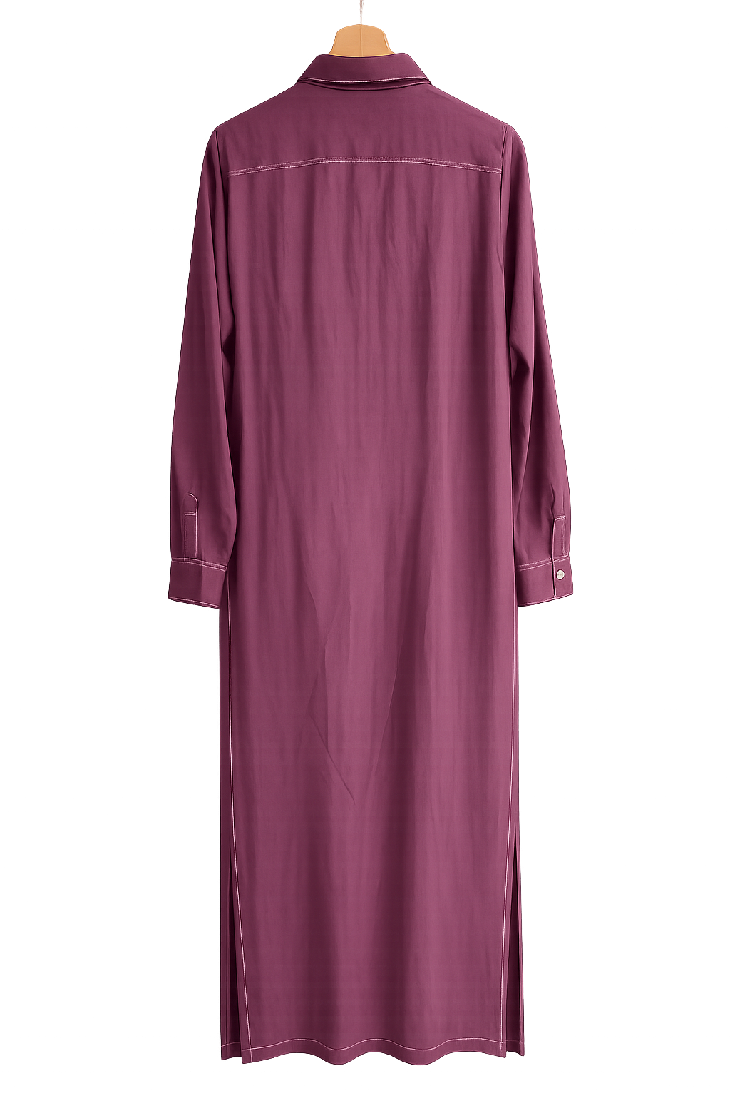 Vintage_Burgundy_Linen_Shirt_Dress_- Back