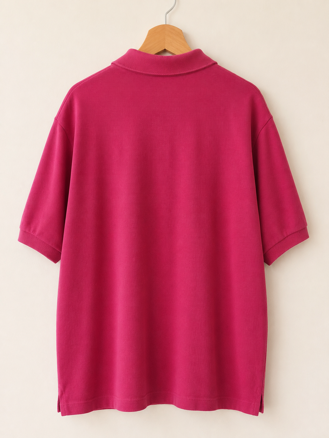 Vintage Lacoste Raspberry Pink Cotton Polo Shirt - back