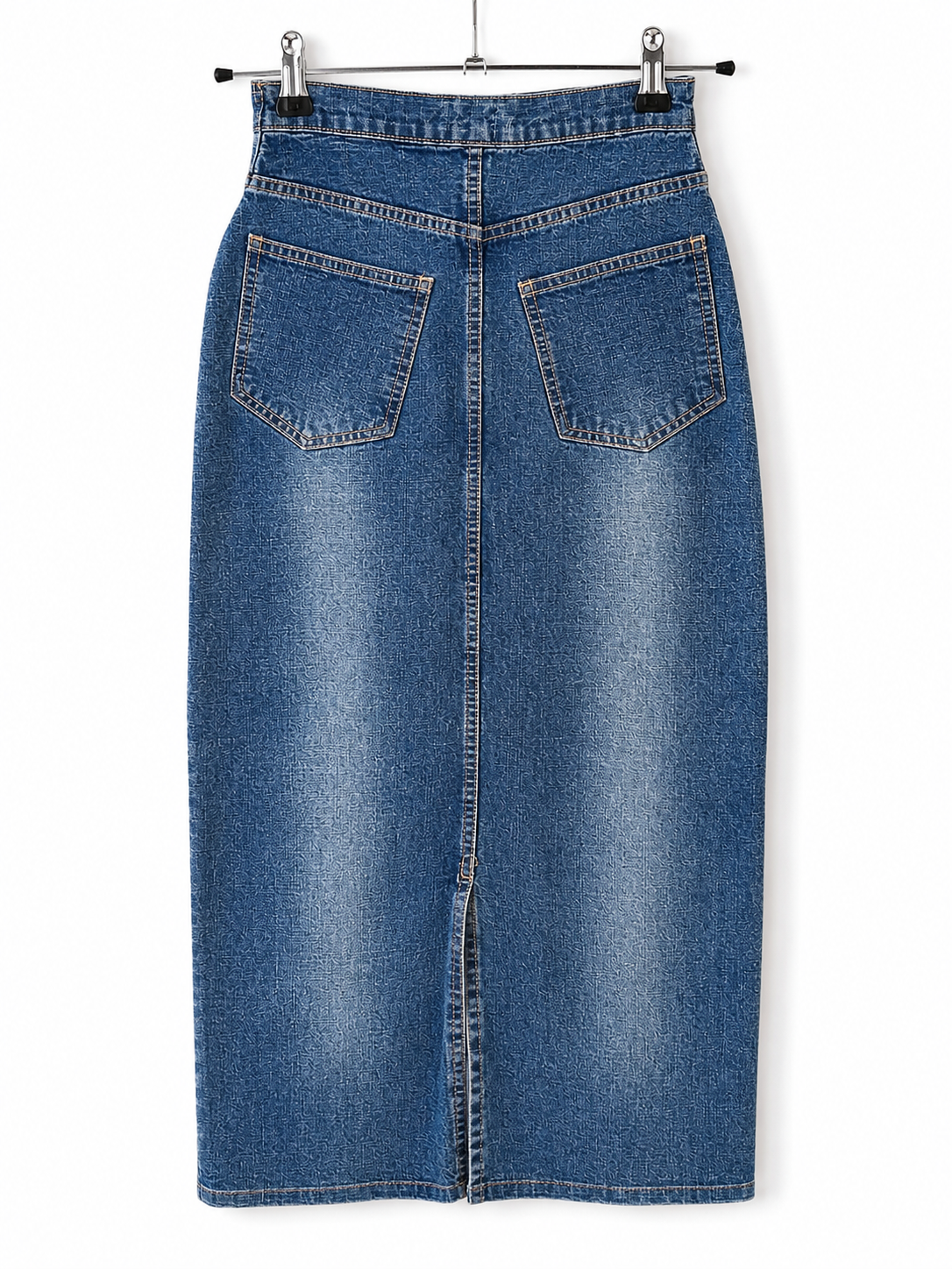 Vintage Y2K Lace-Up Denim Midi Skirt -back