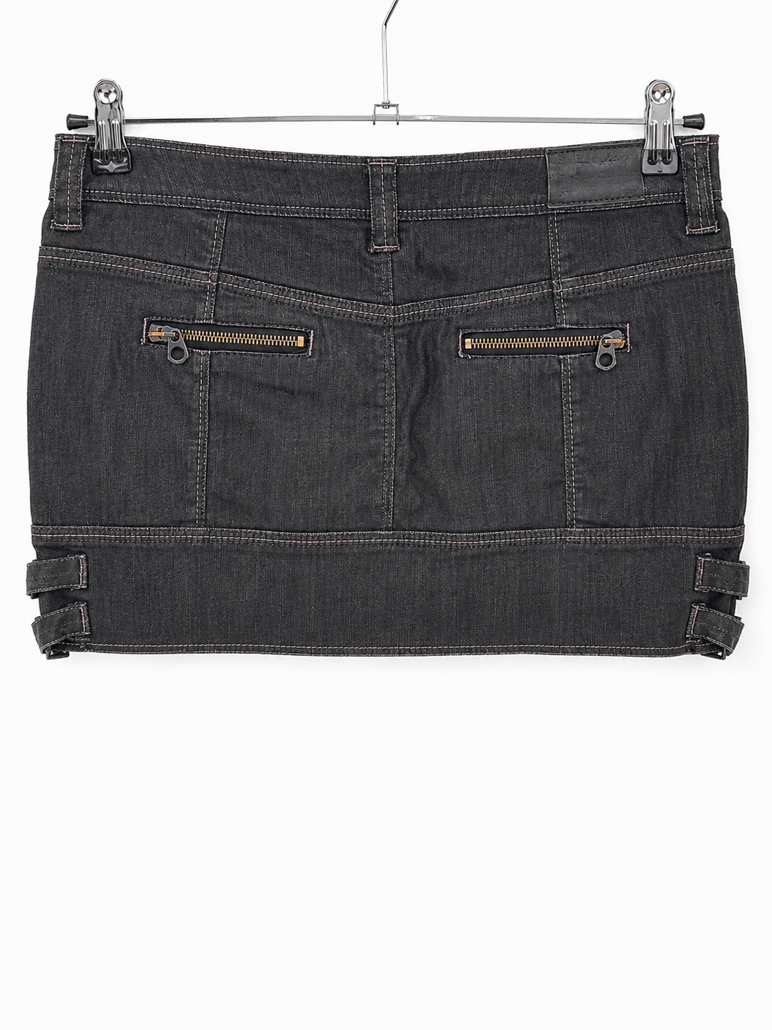 Y2K Guess Black Zip Mini Skirt - back