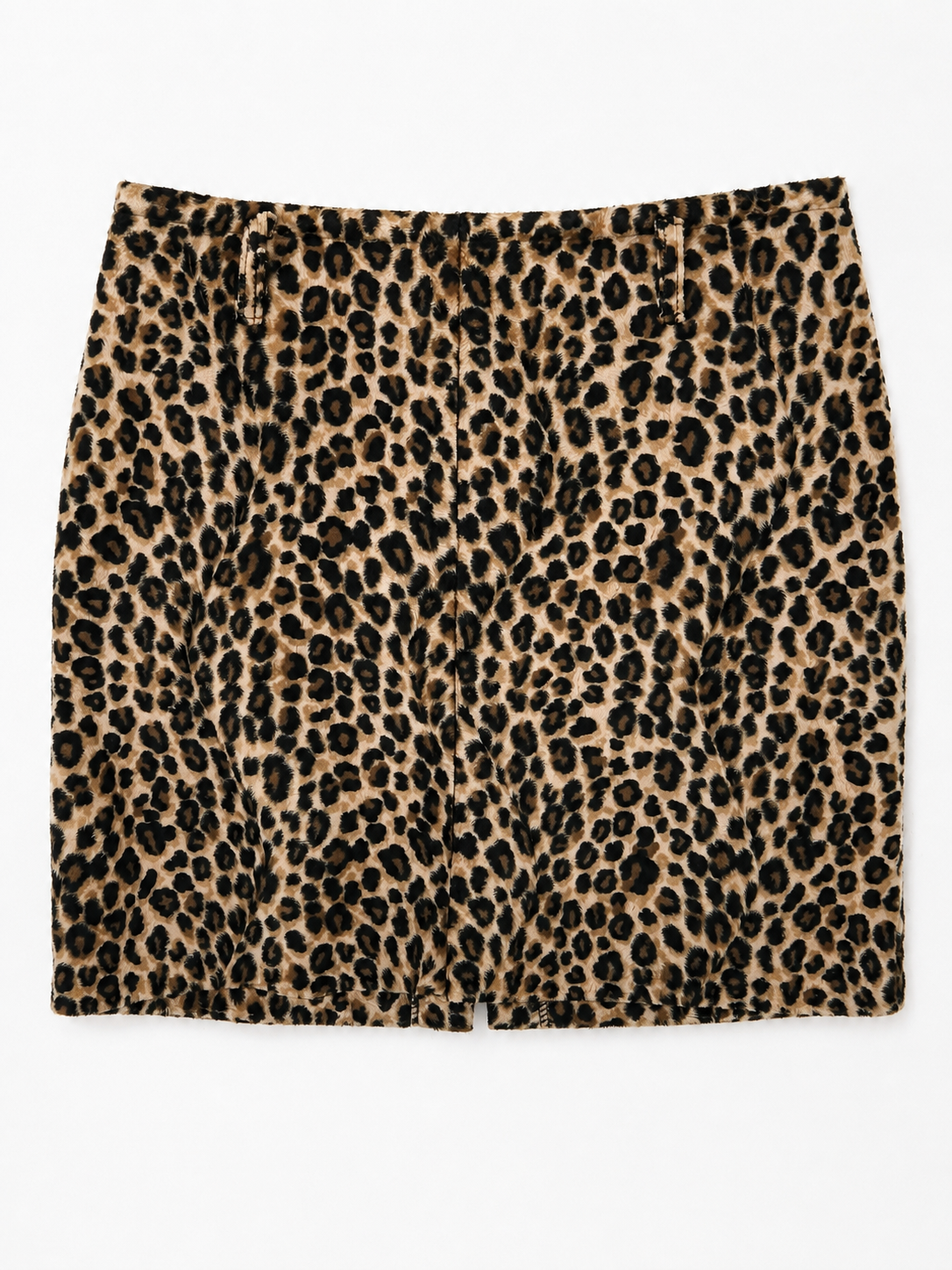 Y2K Leopard Print Faux Fur Mini Skirt - back