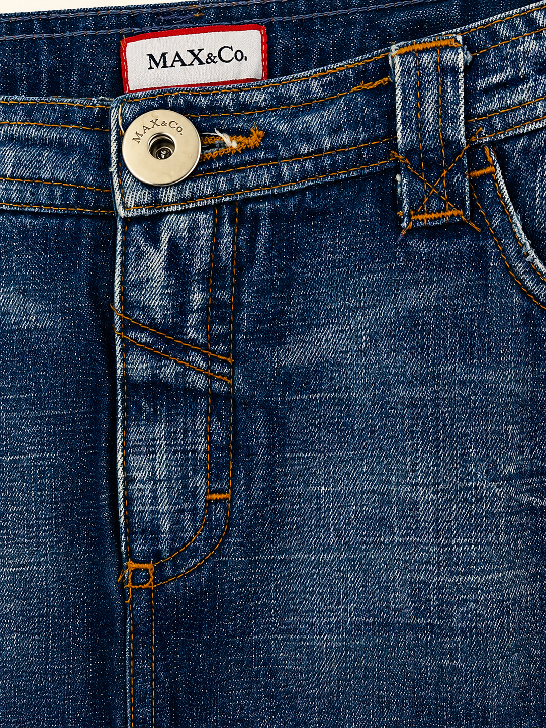 Y2K MAX&Co. Patchwork Denim Mini Skirt - detail