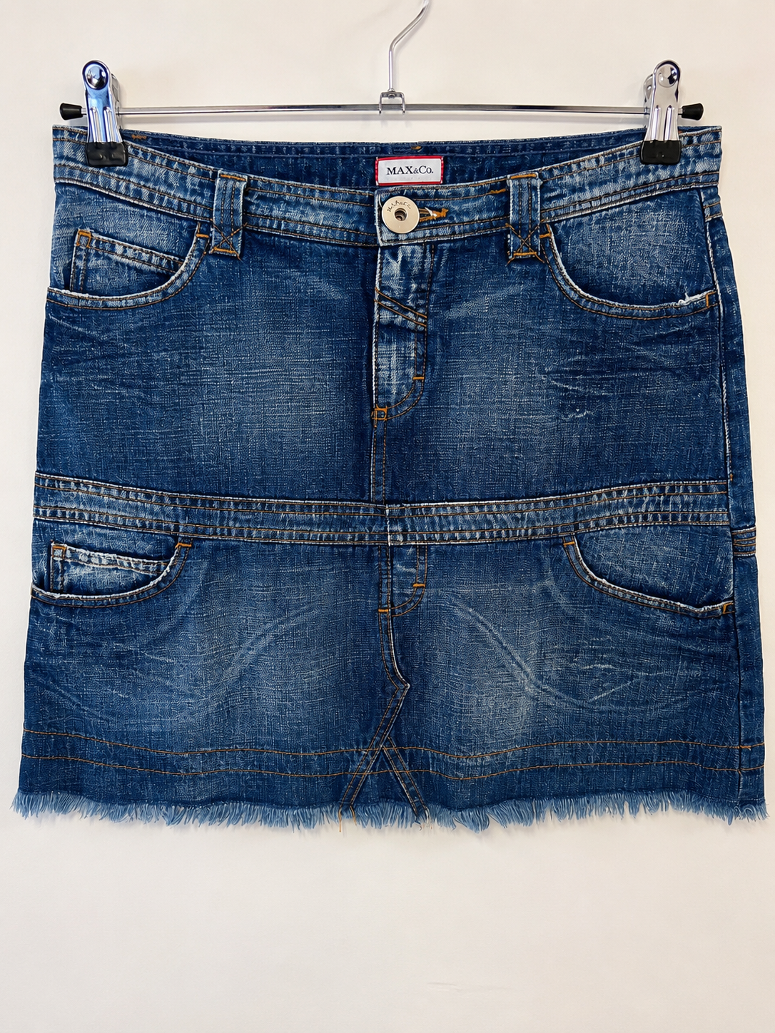 Y2K MAX&Co. Patchwork Denim Mini Skirt - front