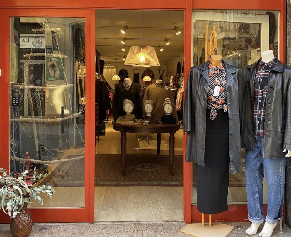 Entrance of Revolution Vintage Clothing on Carrer Verdi in Barcelona